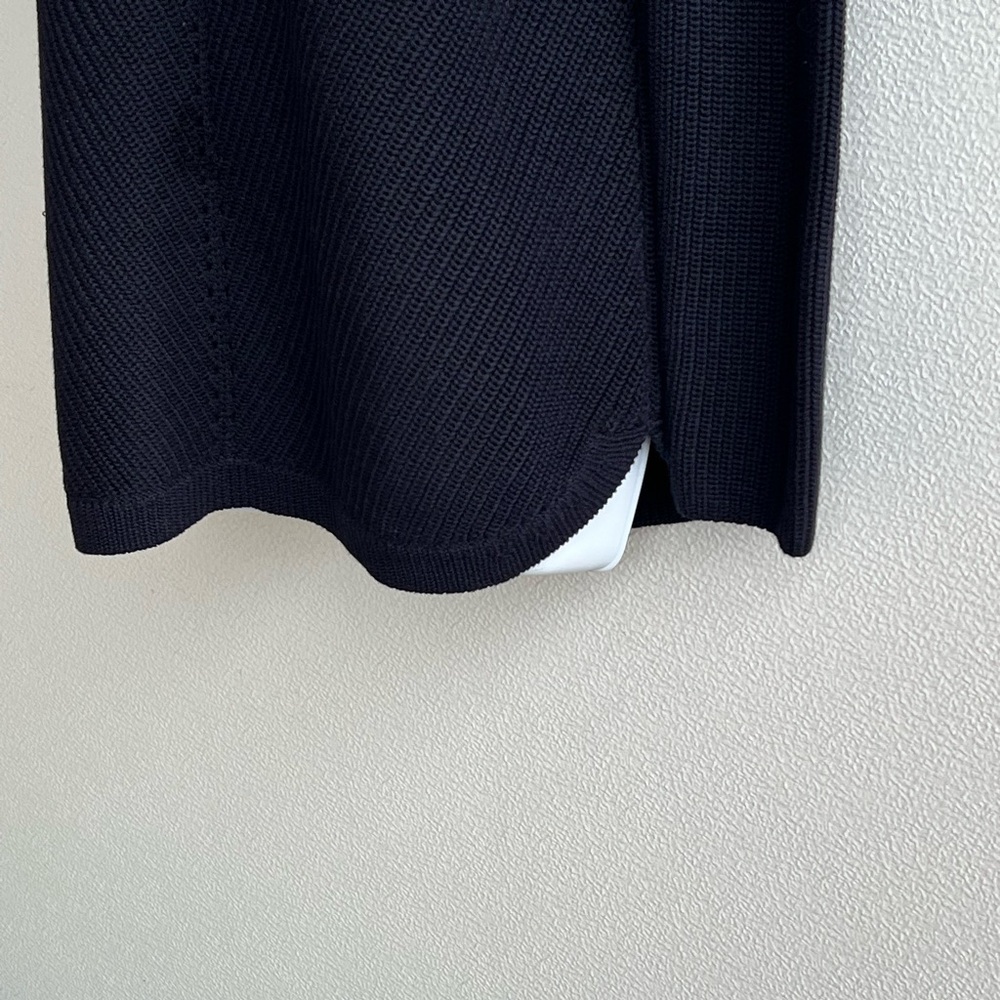 Talbots Chevron Stitch Split Neck Cotton Navy Blu… - image 4